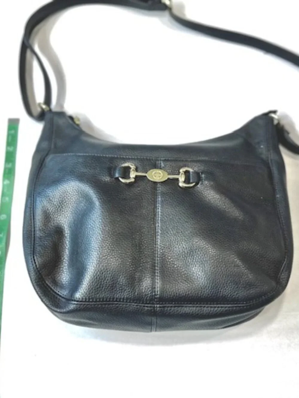 Giani Bernini Womens Leather Hobo Bag Purse Plaid Lining Black Pebble Leather - Picture 3 of 14